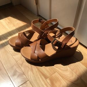 Korks by Kork Ease leather Wedge sandals in size 9